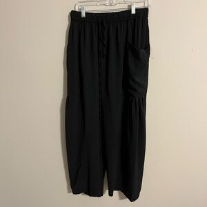 Black Ankle-Length Cropped Pants